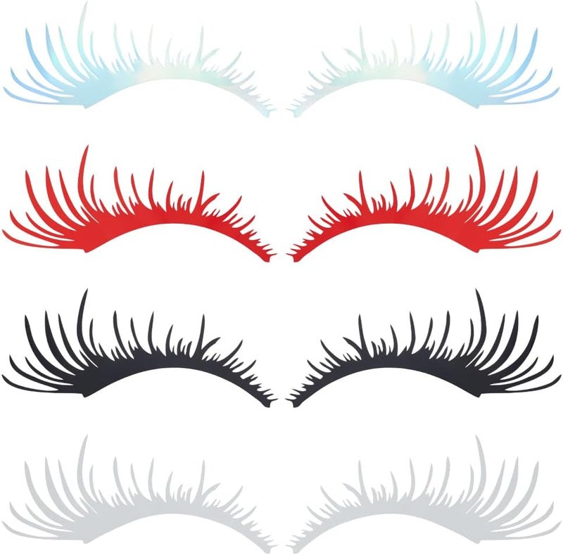 beinkmake 4 Pairs Car Eyelashes for Headlight Reflective Colors Headlight Lamp Stickers for Vehicles Auto Body Car Scooter Motorcycle Decoration - Image 1